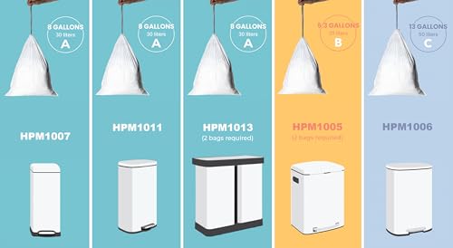 happimess HPM3000A-WHITE 7.9 Gallon Kitchen Drawstring Trash Bags, Trash Can Liner, White, 60-Count, 3-Packs of 20 Liners - color: White, size: 60 Count (Pack of 1)