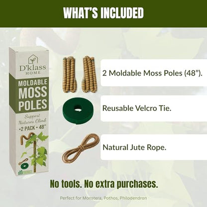Bendable Moss Pole 2-Pack for Monstera & Climbing Plants