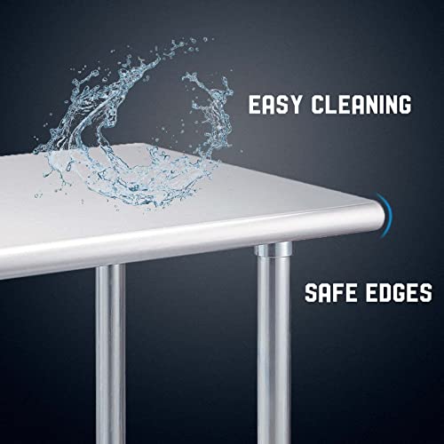 Profeeshaw Stainless Steel Prep Table 30''x36'' NSF Commercial Workbench - color: No Backsplash, size: 30''x36''