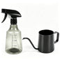 Small Watering Can for Indoor Plants, 12 oz Metal Stainless Steel Plant Watering Pot with Long Spout for House Plants, 17 oz Plastic Plant Mister Spray Bottle for Bonsai Flower Garden