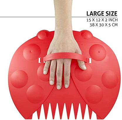 GardenHOME Garden and Yard Scoops Ladybug-Shaped Hand Rakes, Large Grabber with Leaf Claws for Easy Pick Up, Red - style: red ladybug shape
