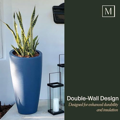 Mayne Modesto 32in Tall Round Modern Planter, Espresso - color: Espresso, size: 32 Inch
