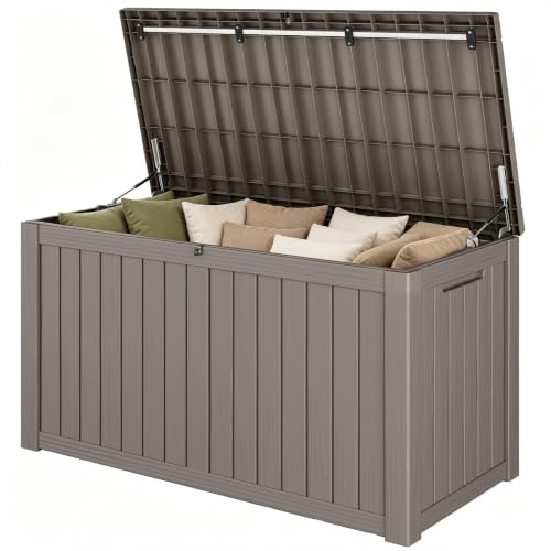 Outdoor Storage Waterproof Deck Box for Patio (200 Gallon, Grey) - color: Grey, size: 200 Gallon