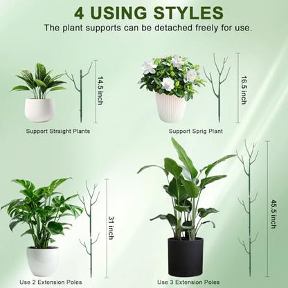 5 Pack Stackable Plant Support Stakes, Climbing Plant Support Structures for Monstera, Pothos, Philodendron Garden Plant Stakes for Indoor Outdoor Plants - size: 28" - 5 Pack