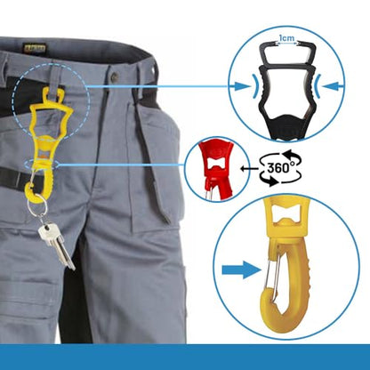 Seibertron Patented Glove Clips, Work Gloves Grabber Holder Clip to Pants, 2 Pieces Yellow - color: Yellow