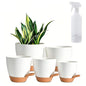 6-Pack Self Watering Pots for Indoor Plants, White - color: White