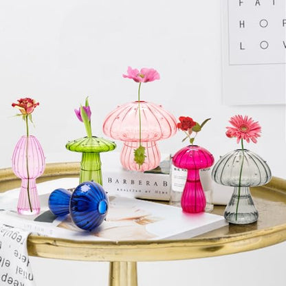 6Pcs Mushroom Vase, Coldairsoap Glass Mushroom Propagation Vases for Plants