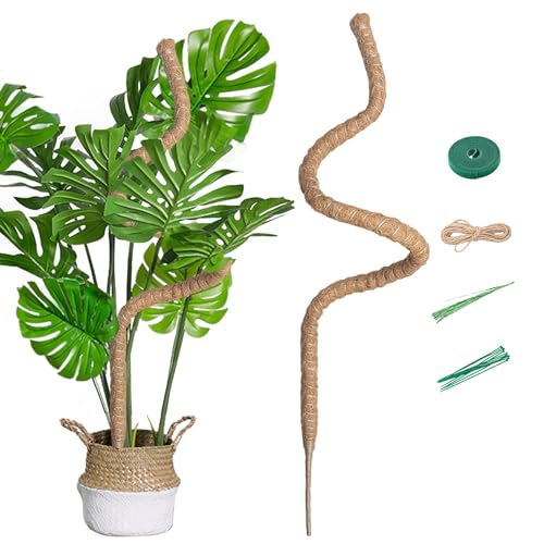 Mcbazel 63 Inch Moss Pole for Plants Monstera, Monstera Plant Support Stick, Bendable Moss Poles Plant Support Stick for Climbing Plants, Stick Support Stake Kit for Potted Plants, Pothos,Philodendron - size: 1x160CM/63inch