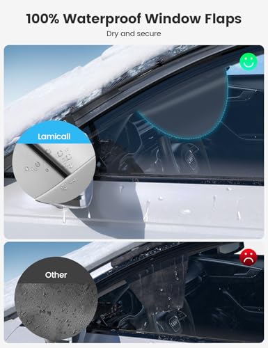 Lamicall Windshield Cover for Ice Snow, Magnetic 1S Snow Remove, Waterproof