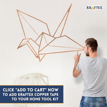 Kraftex Copper Tape [1/4" x108ft, 2PK] – Copper Foil Tape for Stained Glass, DIY Crafts, Guitar Shielding, Slug Control & Faraday Projects - size: 1/4" × 108ft (2 Pack)