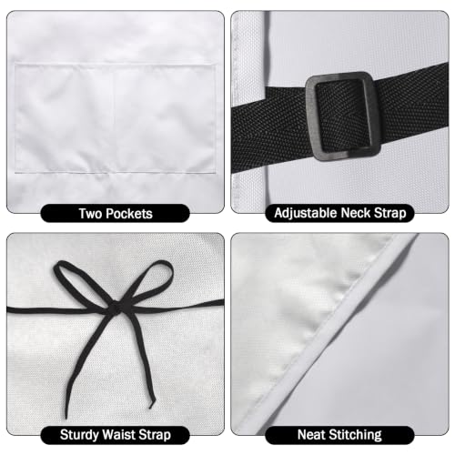 Art Apron with Pocket for Women Men - color: Black Paw Print