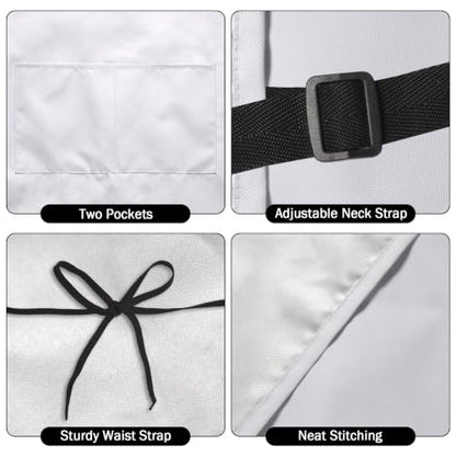 Art Apron with Pocket for Women Men - color: Black Paw Print