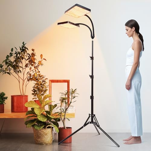 FECiDA Tall Grow Light with Stand for Big and Large Houseplant, Bonsai Tree - size: Stand-2Head-50W-Timer