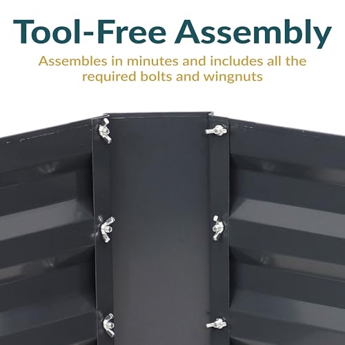 Sunnydaze Galvanized Raised Garden Bed, Rectangle, 4x2x1 ft, Dark Gray - color: Dark Gray