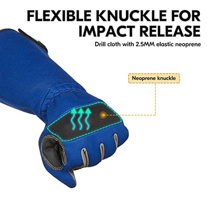Vgo... Safety Work Gloves Men,Gardening,Long Sleeves Gauntlet,Puncture Proof,Touchscreen(1 Pair,Size M,Blue,AL6608-ML) - color: 1 Pair - Blue, size: Men's Medium