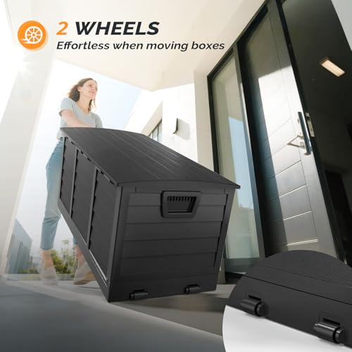 VINGLI 75 Gallon collapsible Outdoor Storage Box - color: Full Black