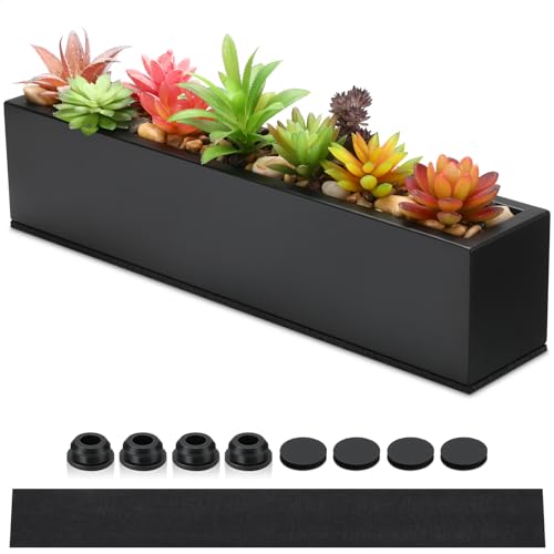 FillTouch 16.1 x 3.2 x 3.5 Inch,1 Pcs Long Rectangular Planter Box,Black - color: Black, size: 16.1 x 3.2 x 3.5 Inch