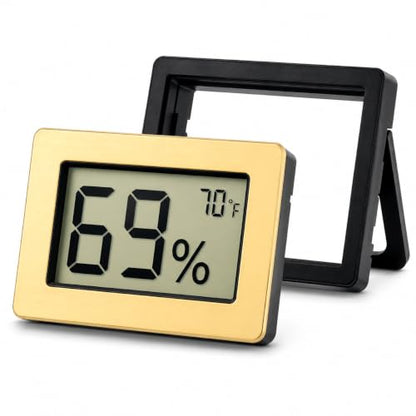 2-in-1 Digital Hygrometer Thermometer for Humidors, Gold