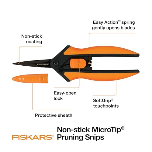 Fiskars 6" Non-Stick Pruning Snips, Resin-Resistant Garden Scissors, 2-Pack - style: Non-Stick Snips (2-Pack)