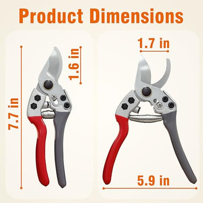 Gardzen 8" Bypass Prunning Shear Garden Scissors - style: Curved Blade