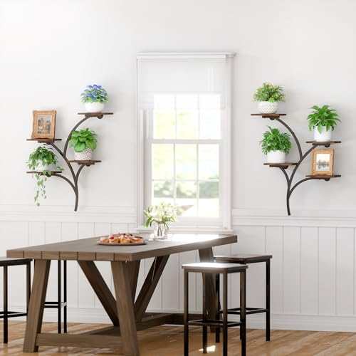 2 Pack Wall Mounted Plant Holder, 8-Tier Wall Planters for Indoor Plants