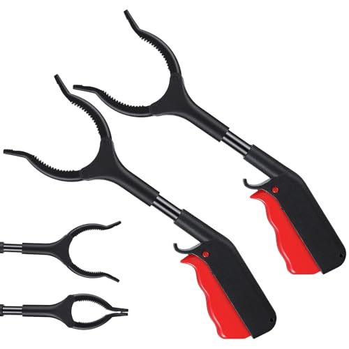 Mabor 2-Pack Grabber Tool with 360° Rotating Jaw – Lightweight Trash Grabber Pickup Stick for Seniors, Gardening, and Household Use (Black)