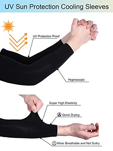 Boao 10 Pcs UV Arm Sleeves Tattoo Cover - color: Fresh Black, size: Medium