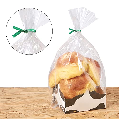 500 Pcs 5" Green Paper Twist Ties, Bread Ties Twisty-Ties for Party Cello Candy Bread Coffee Bags Cake Pops - color: Green