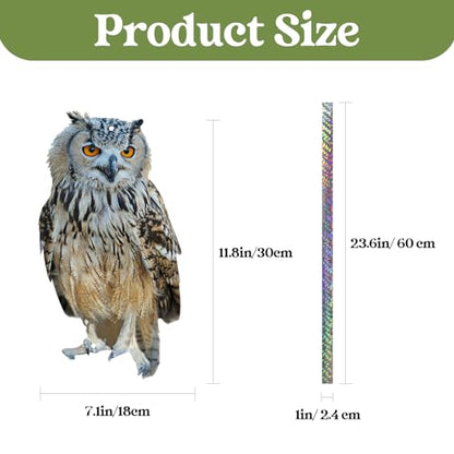 3Pcs Flat Fake Owl to Keep Pigeons Away from Balcony - color: Grey 3pcs