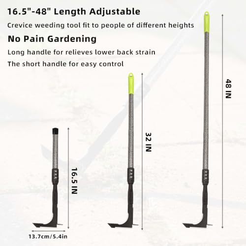 Crack Weeder, Long Handle Crevice Weeding Tool, 48" Weeder Tool