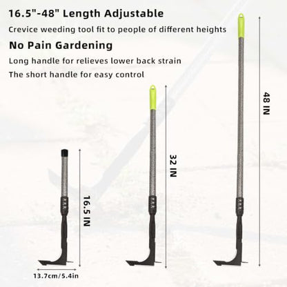Crack Weeder, Long Handle Crevice Weeding Tool, 48" Weeder Tool