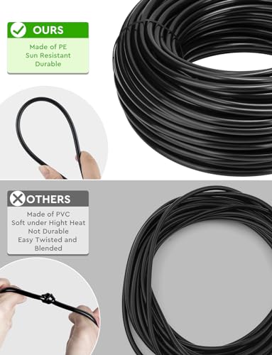 Drip Irrigation System, 40FT 1/2" Mainline & 100FT 1/4" Tubing, with Adjustable Drip Emitters Misting Sprinkler, Efficient Sprinkler System Kit for Flower Bed, Raised Bed, Greenhouse, Lawn - size: 140 FT