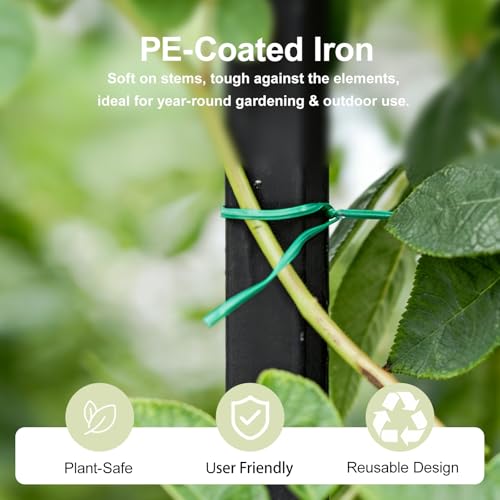 328ft(100m) Garden Plant Twist Ties with Cutter - color: Green
