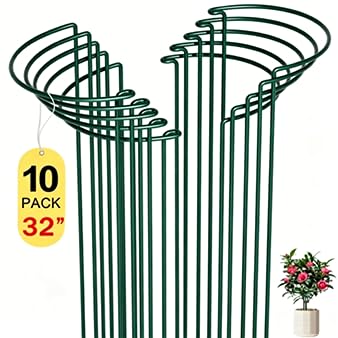 10 Pack Peony Cages and Supports, 14" (W) x 32"(H) Plant Support, Heavy-Duty Metal Plant Support Stakes, Plant Stakes for Outdoor & Indoor Plants, Perfect for Flowers and Vegetable - size: 14"x32"-10pcs