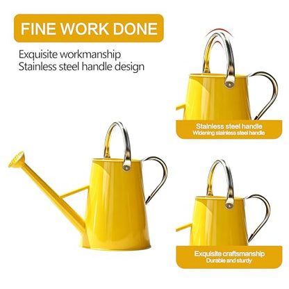 1.5 Gallon Metal Watering Can for Outdoor Plants, Watering Can, Yellow - color: Yellow