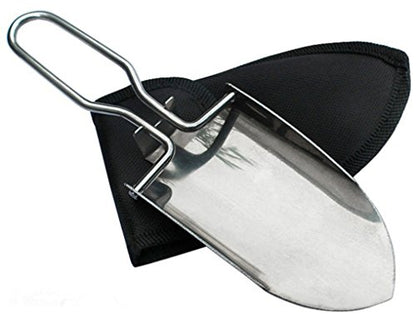 Toasis Garden Trowel Mini Outdoor Foldable Hand Shovel (Silver) - color: Silver