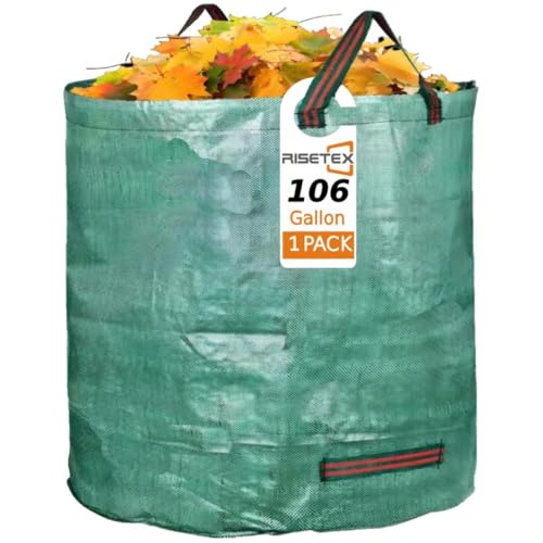 106 Gallon Leaf Bag - Reusable Standable Yard Waste Collector with Handles - style: Pack of 1