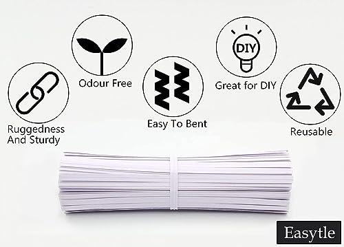 Easytle 1200 Pcs 5" White Paper Twist Ties Bread Ties White Twist Ties Twisty-Ties Bag Ties Twist Ties for Bags Bread Wire Ties Twist Tie for Party Cello Candy Bread Coffee Bags Cake Pops (Pack of 3) - size: 1200 Pcs (Pack of 3)