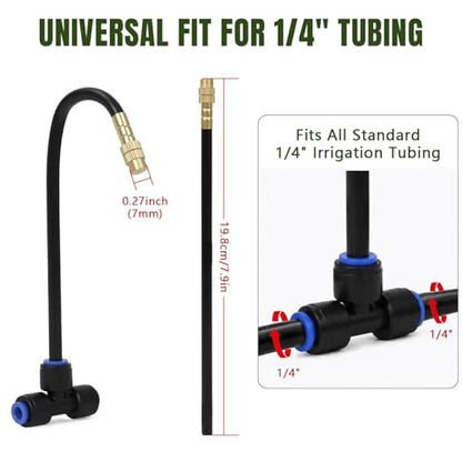 Drip Irrigation Nozzles 40 Pack, 8 Inch Adjustable Sprayers for 1/4 Tubing - size: 40