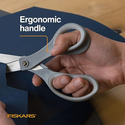 Fiskars 8" SoftGrip Everyday All Purpose Scissors, Office & Crafts, Grey - style: 8" All Purpose