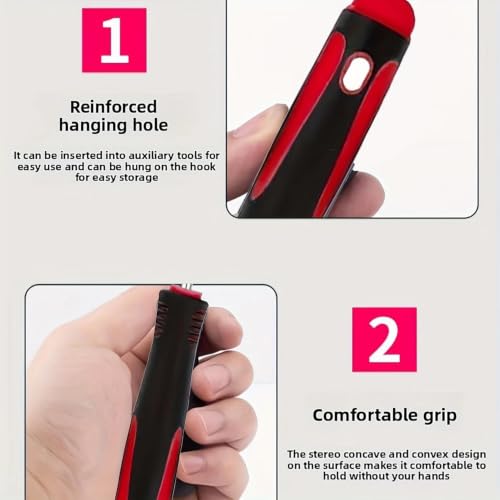 4PCS Weed Puller Tool, Manual Garden Weeding Tool with Non-Slip Grip, Metal Crack Weeder for Garden, Pavement Joints and Soil Cleaning(Red) - color: Red
