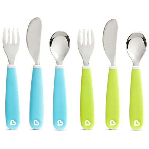 Munchkin® Splash™ Toddler Fork, Knife and Spoon Utensil Set, 6 Pack, Blue/Green - size: 6 Piece Set, style: Blue/Green Utensils