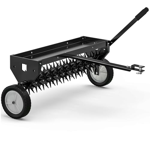 YITAMOTOR 40" Tow Behind Spike Aerator Lawn Plug Core Aerator Tool