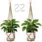 YIBOT Macrame Plant Hanger Indoor 35 Inch Hanging Planter Basket Brown 2Pc - color: Brown, size: 35+35Inch