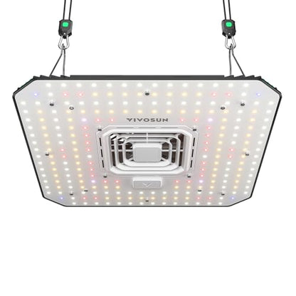 VIVOSUN AeroLight A100 100W LED Grow Light with Fan & Tunable Spectrum - size: 2.1x2.1
