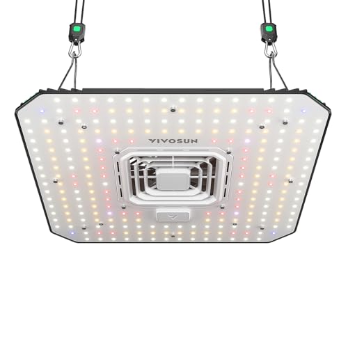 VIVOSUN AeroLight A100 100W LED Grow Light with Fan & Tunable Spectrum - size: 2.1x2.1