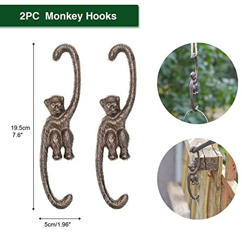 Sungmor Cast Iron Plant Hangers, 2PC 7.9 Inches Monkey Hooks - color: Monkey Hooks - 2pcs