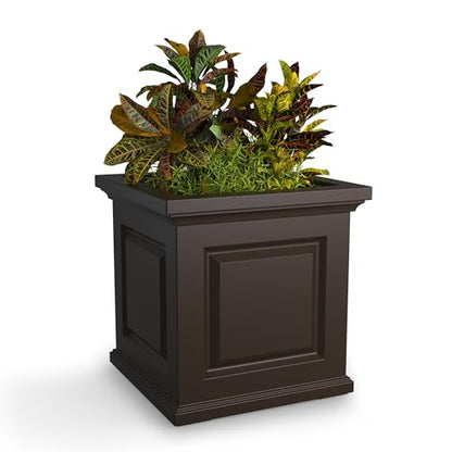 Mayne Nantucket 20in Self-Watering Square Planter, Espresso - color: Espresso
