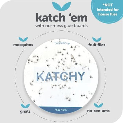 Katchy Original and Midnight Glue Board Refills (4 Pack) - Indoor Insect Trap Glue Board Refills for Mosquito, Gnat, Moth, Fruit Flies - Non-Zapper Traps for Buzz-Free Home - size: 4 pack