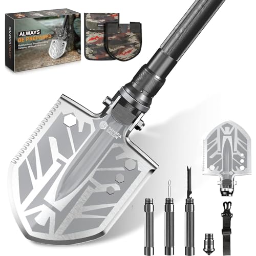 Sahara Sailor Camping Shovel, 23 in 1 Folding Survival Shovel Set